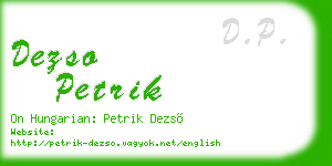 dezso petrik business card